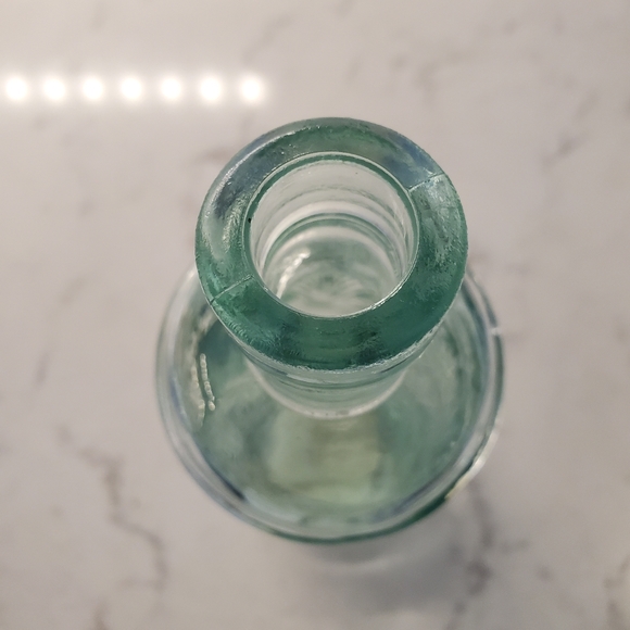 Made In Spain Williams&Sonoma Light Green Glass Embossed Grapevines Bottle - Picture 3 of 9